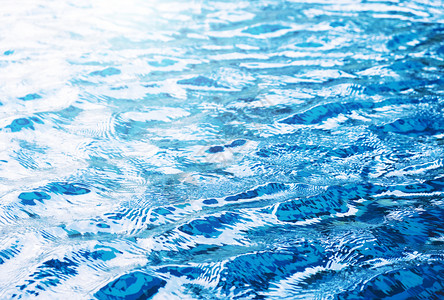 明亮的游泳池水浪轮廓背景白色的阳光图片