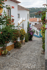 建筑学狭窄的葡萄牙城老街葡萄牙城有楼梯的老窄街葡萄牙城老窄街里斯本图片