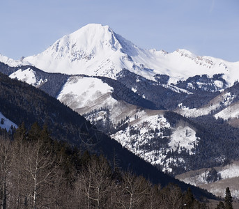 封顶科罗拉多Elk山脉的Daly风景荒野与雪盖峰的景象科罗拉多州白雪皑图片