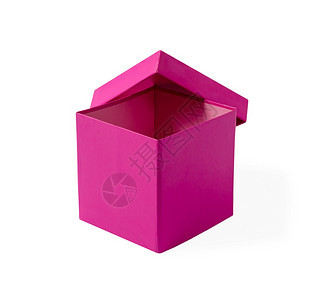 白背景上隔离的粉红礼品箱颜色盒子物图片