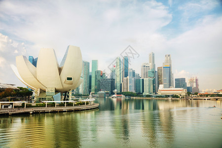 旅行清晨新加坡金融区河城市图片