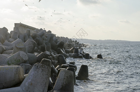 水生态系统随波逐流黑海的岩石图片