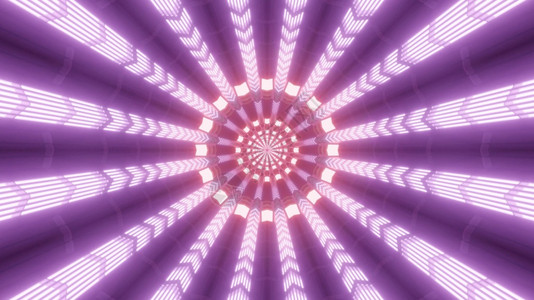 超高清无尽的错觉3d说明未来走廊的抽象背景用紫色光照亮箭头3d紫色发射线隧道插图图片