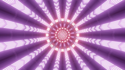 超高清无尽的错觉3d说明未来走廊的抽象背景用紫色光照亮箭头3d紫色发射线隧道插图图片