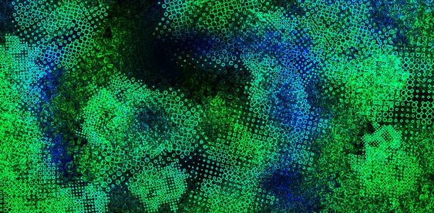 技术科幻形象的绿色和蓝循环圆形背景Dark筛选屏幕设计概念图片