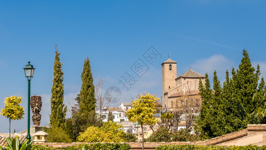 正面格拉纳达教堂西班牙南部安达卢西亚的宗教建筑景观旅游图片