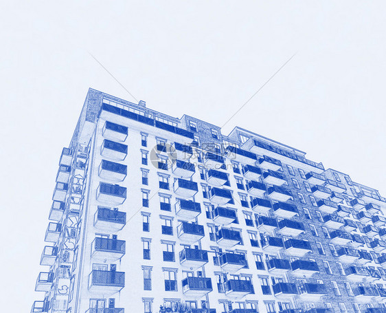 在第比利斯市中心新建的现代住宅楼蓝图版风格建筑设计图技术的多层出不穷图片