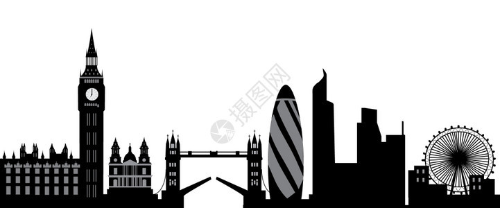 象征伦敦天际线与现代大石城伦敦天际线及桥梁和塔楼地点旅行图片