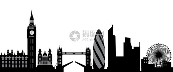 象征伦敦天际线与现代大石城伦敦天际线及桥梁和塔楼地点旅行图片