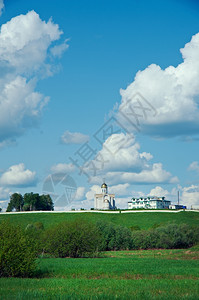 圣约翰女修道院Arkhangelsk州俄罗斯北部草地阳光图片