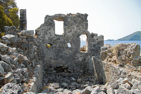 旅游的2017年月日土耳其盖米尔岛圣尼古拉斯老建筑户外结石图片