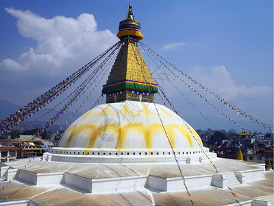 哈萨Bouddhanath或Bauddhanath或KhasaCaitya是尼泊尔加德满都最神圣的佛教场所之一博达纳特佛塔图片