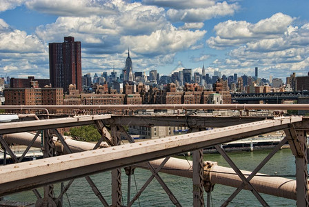 城市的摄影建造布鲁克林桥的曼哈顿景色图片
