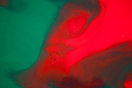 艺术红色和绿抽象水彩背景染料图片