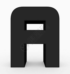 渲染字母A3d立方圆形黑色白3D倾角常设立方体图片