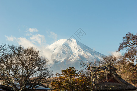 远处的富士山顶图片