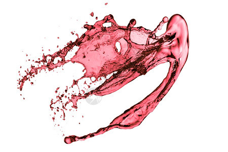 白底孤立的红葡萄酒喷洒赤霞珠流动喝图片