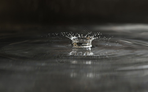 新鲜的颜色雨滴水下宏观拍到的深色底图片