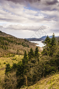 山峡湾吸引力希腊中部Plastiras湖全景图片