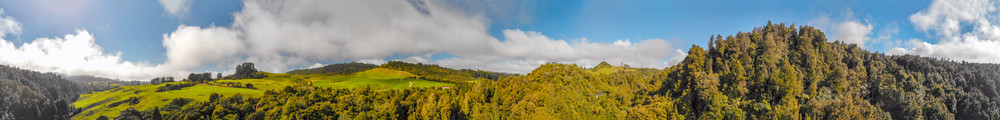 旅行Wawahomo农村春天新西兰山丘全景的春光天空本国图片