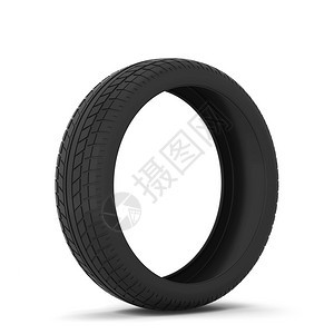 单身的路车库白色背景孤立的橡胶汽车轮胎3d插图图片