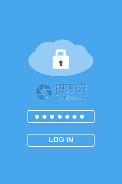 平台云层数据存储密码登录智能电话屏幕标语背景网络安全概念和应用程序人们图片