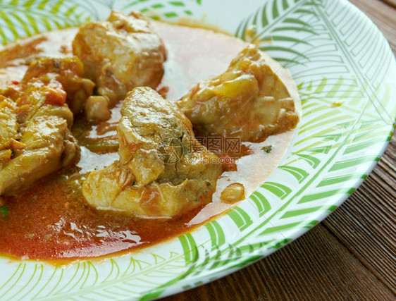 山鸡Khurchan印度咖喱鸡番茄大蒜厨师图片