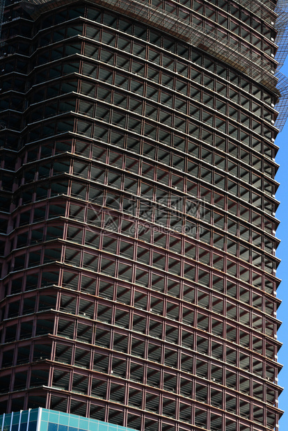城市高的新正在建造摩天大楼关闭图片