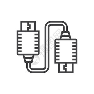 电子的插头双USB适配器图标连接图片