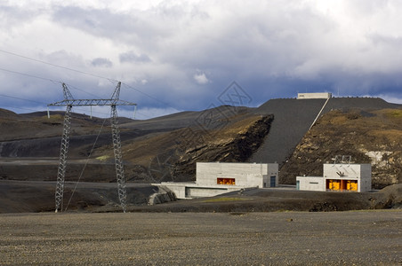 沙漠云冰岛一个水电发厂的压和量以及力供应工业的图片