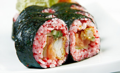 不同日本菜食品组寿司卷蔬菜盘子东方图片