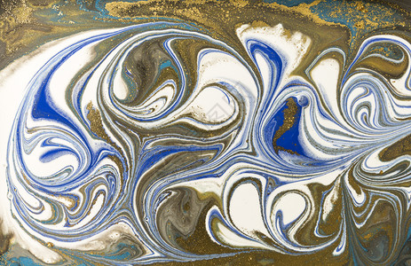 金色大理石纹设计蓝色和金大理石图案流体艺术溅大理石花纹抽象的图片
