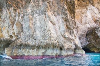 2015年9月日马耳他阳光明媚的一天蓝格罗托BlueGrotto在2015年9月日水洞穴九月图片