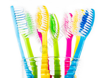 玻璃中的彩色牙刷膏医预防图片