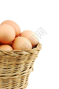 土鸡蛋篮子里的鸡蛋背景