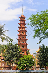 亚洲人热带越南河内TranQuoc寺庙塔佛教图片