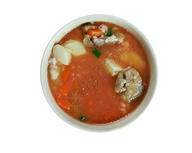 梦煮熟的中亚洲菜食乌兹别克大米汤午餐图片