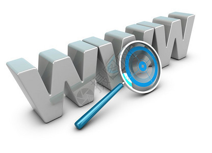 超过控制搜索WWW3D字母在白色背景上带有放大器包括一个蓝色目标互联网分析络概念商业高清图片素材