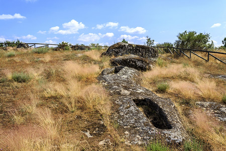 克罗托内贝拉中间7世纪或8早期中在葡萄牙BeiraAlta的FornosdeAlgodres附近的福大达斯内克罗波利遗址的非人类形背景