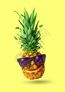 戴着眼镜的菠萝图片