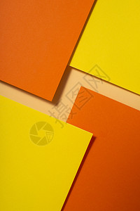 调色板黄纸和橙彩材料设计几何单色形状壁纸设计背景艺术复古的图片