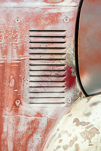 卡车氧化物关闭生锈的Pattina汽车板面背景损坏的图片
