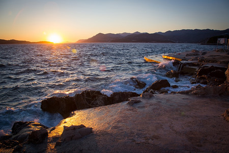 克罗地亚达尔马提美丽的海岸风景观欧洲夏天干净的图片