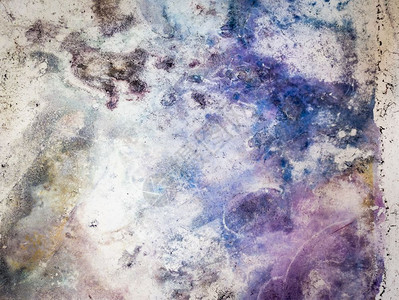 蓝色和紫混凝土因照片纸湿度所致垃圾摇滚肮脏的颜色图片