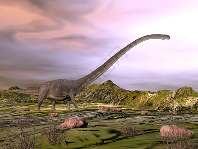 岩石史前日落在沙漠中行走的龙3D化成在沙漠中行走3D化成爬虫图片