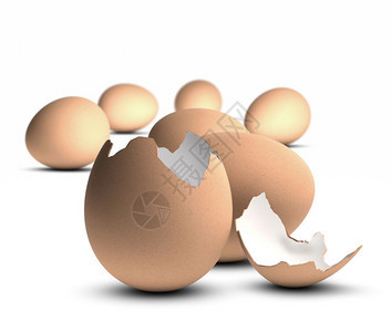新奇存在空的一个开放蛋和许多完整鸡蛋白背景独一概念首先是独一概念图片