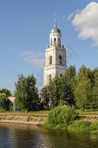 俄罗斯亚拉夫地区波什霍耶市TrinityCathaedr17的旧钟楼大教堂正统古老的图片
