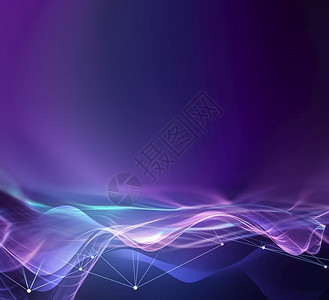 信息有创造力的蓝色和紫音抽象技术背景材料连接图片