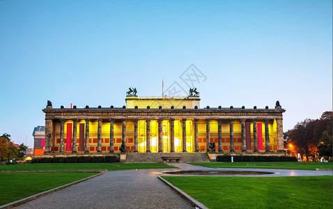 博物馆岛德语上午在国柏林的Altes博物馆大楼欧洲图片