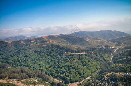 风景自然旧金山丘空中观察天际线图片